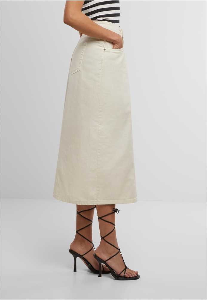 UrbanClassicsDamenRockLadiesSoftDenimMidiSkirtTB7443Whitesand-26