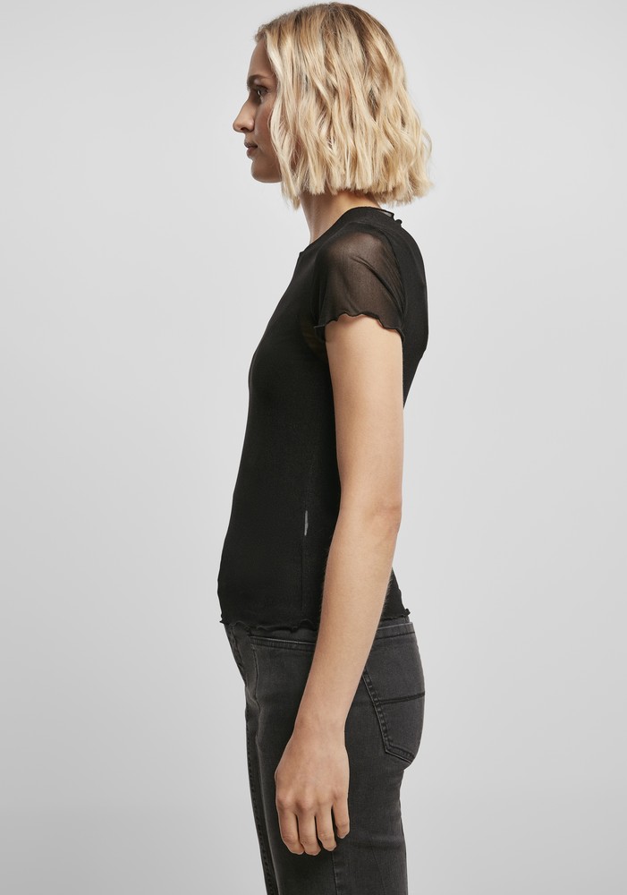 UrbanClassicsDamenLadiesMeshTeeBlack