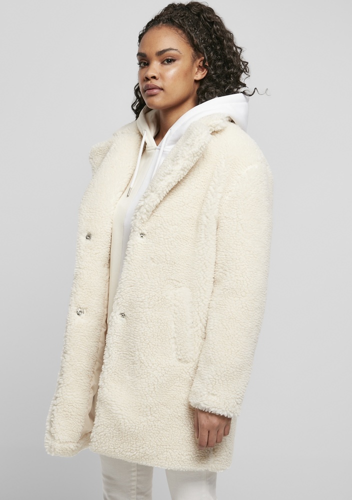 UrbanClassicsDamenJackeLadiesOversizedSherpaCoatWhitesand-3XL