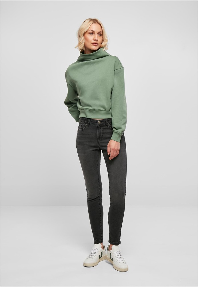 UrbanClassicsDamenHoseLadiesMidWaistSkinnyJeansBlackWashed