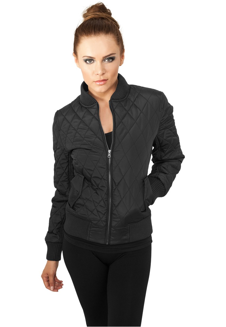 UrbanClassicsDamenLeichteJackeLadiesDiamondQuiltNylonJacketBlack