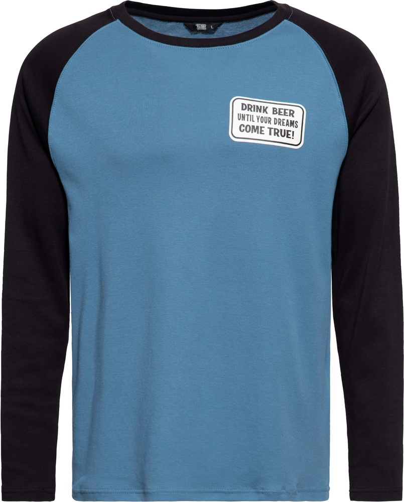 KingKerosinRaglanLongsleeveWithPrintBeerKKI32007SmokeBlue-S