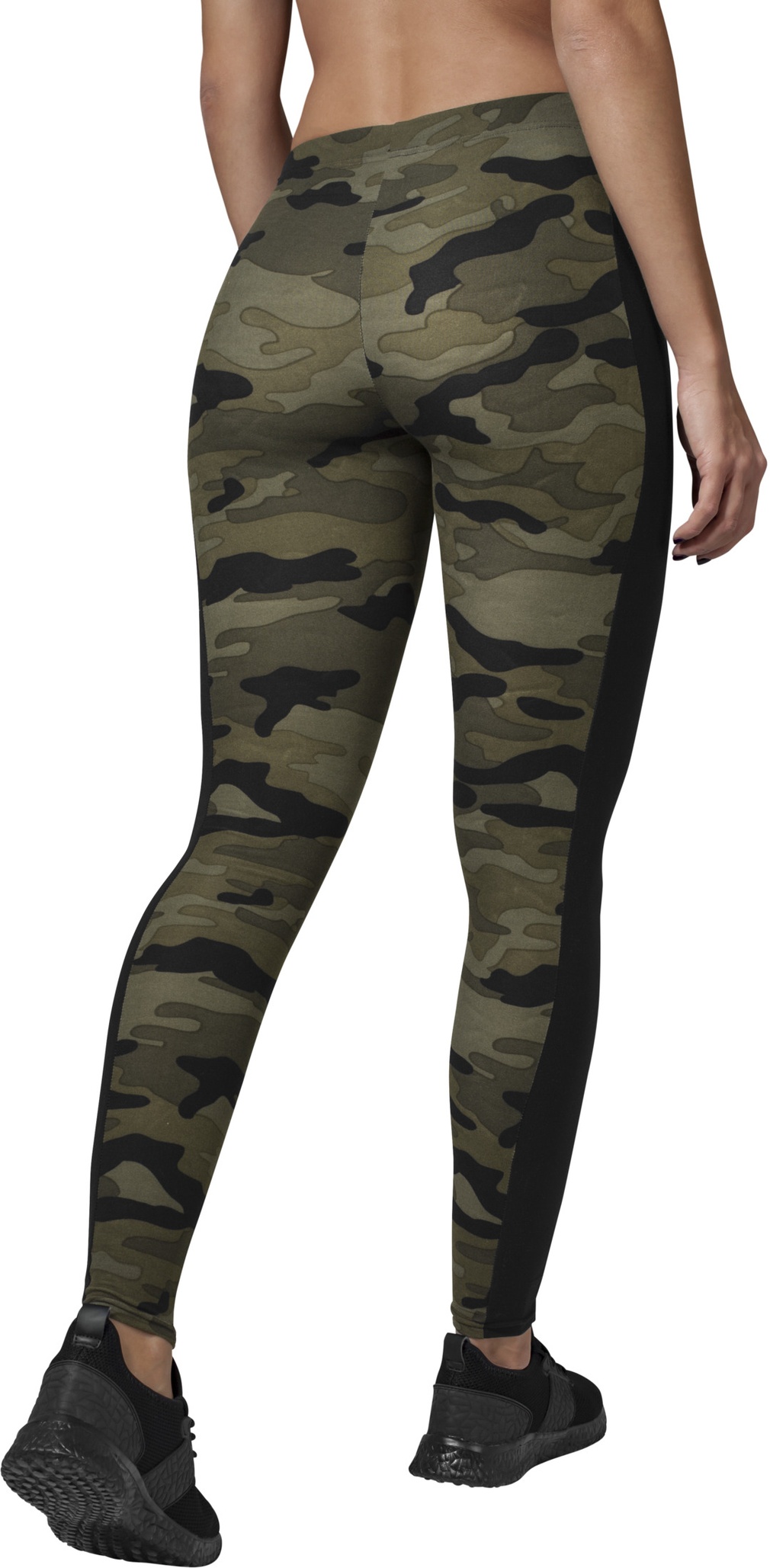 UrbanClassicsDamenLeggingsLadiesCamoStripeLeggingsWoodCamouflageBlack