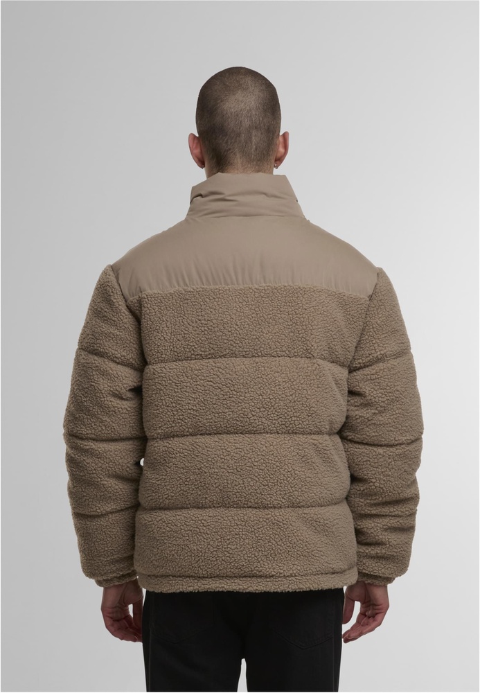 UrbanClassicsSteppjackeFabricMixTeddyPufferJacketTB7940Darktaupe-3XL
