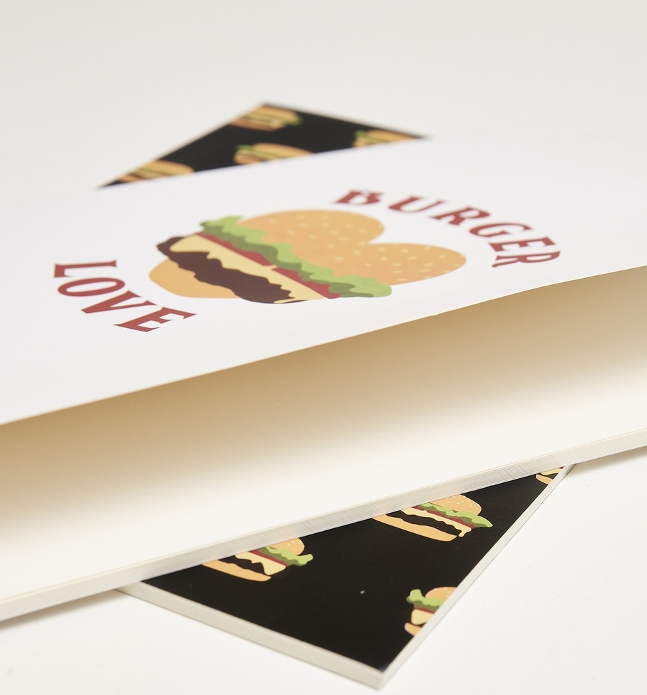 MisterTeeNotizbuchBurgerLoveExerciseBook2-PackWhiteMulticolor