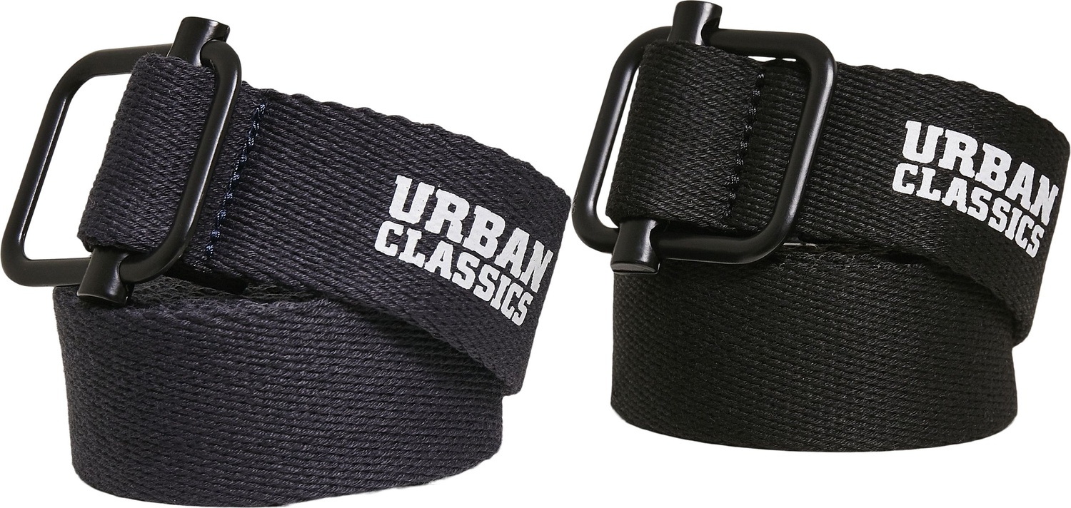 UrbanClassicsGrtelIndustrialCanvasBelt2-PackBlackNavy-LXL