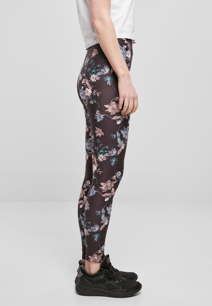 UrbanClassicsDamenLadiesSoftAOPLeggingsBlacksoftflower-3XL