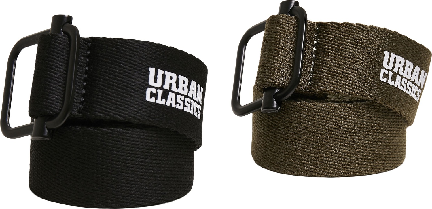 UrbanClassicsGrtelIndustrialCanvasBelt2-PackBlackOlive