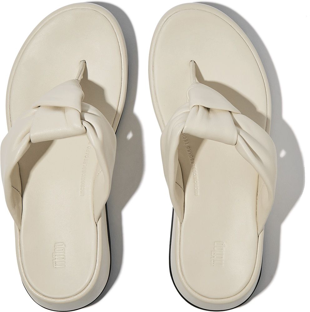 FitFlopDamenFlipFlopsF-ModeKnotSoft-LeatherFlatformToe-PostSandalsIY1ParisBeige-36