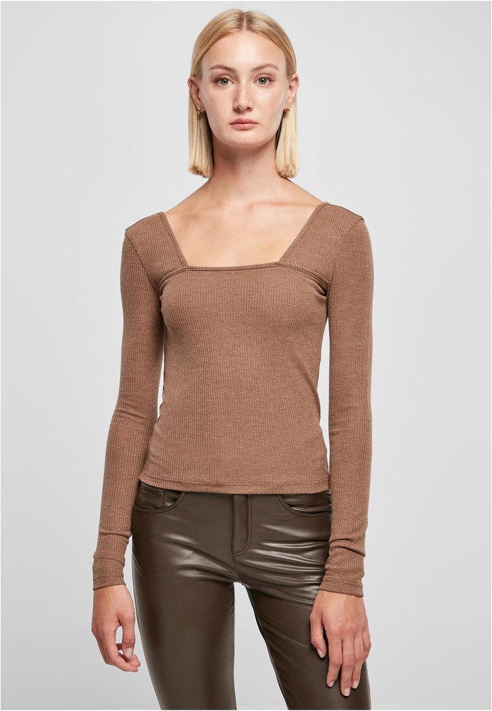 UrbanClassicsDamenLadiesRibSquaredNecklineLongsleeve