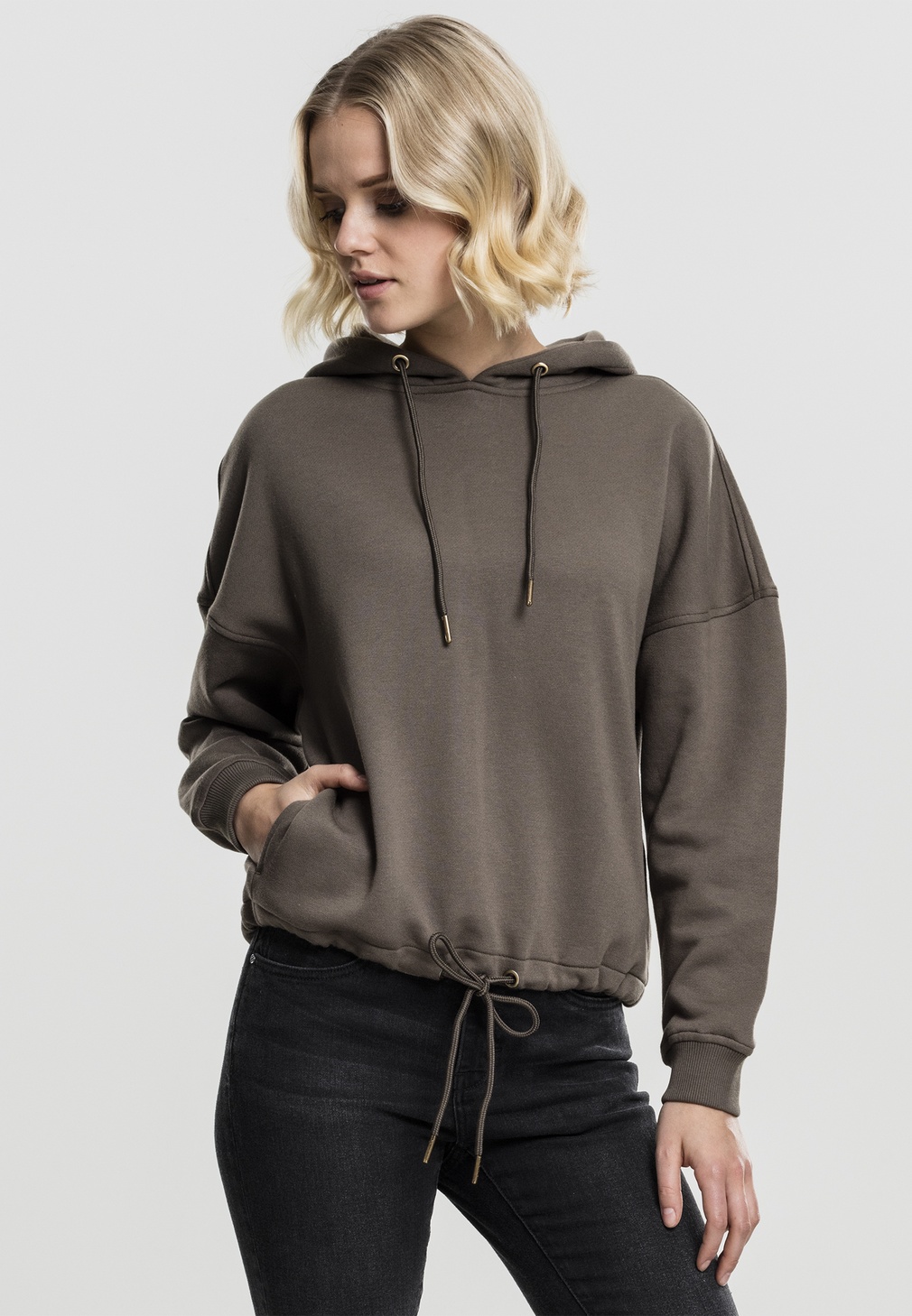 UrbanClassicsDamenHoodieLadiesKimonoHoodyBlack-L