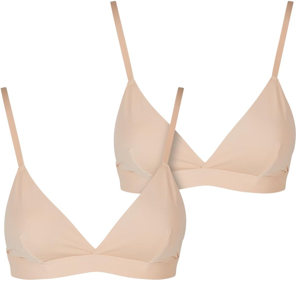 UrbanClassicsDamenbgelloserBHLadiesBasicUnpaddedBra2-PackTB7655ABeigeBeige-L