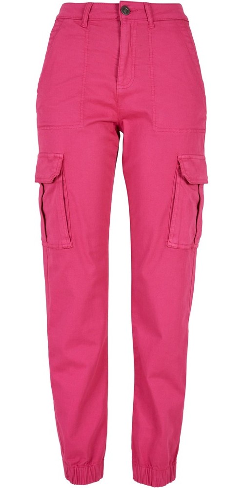 UrbanClassicsDamenHoseLadiesCottonTwillUtilityPantsHibiskusPink-26