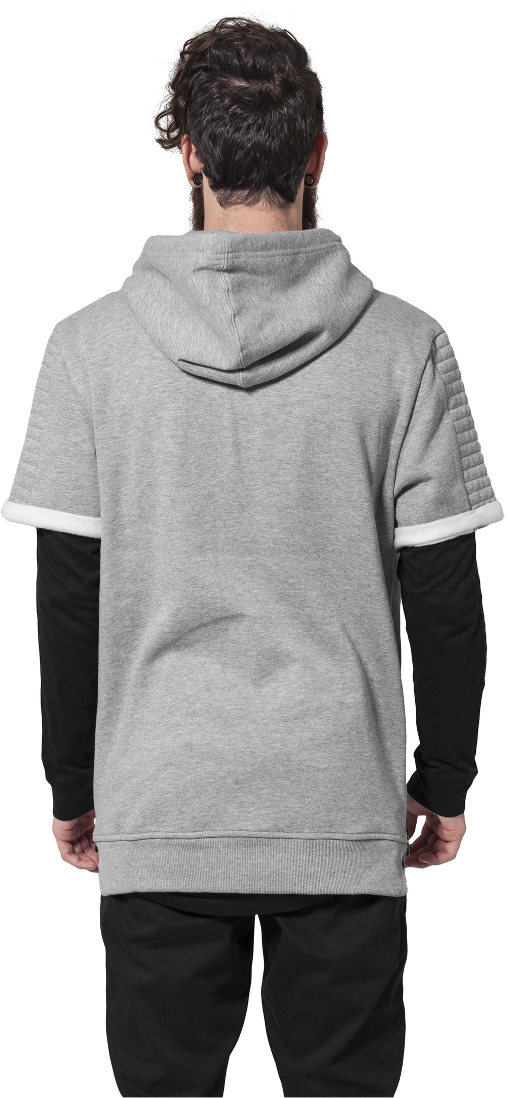 UrbanClassicsHoodieShortSleeveSideZippedHoodyGreyGrey