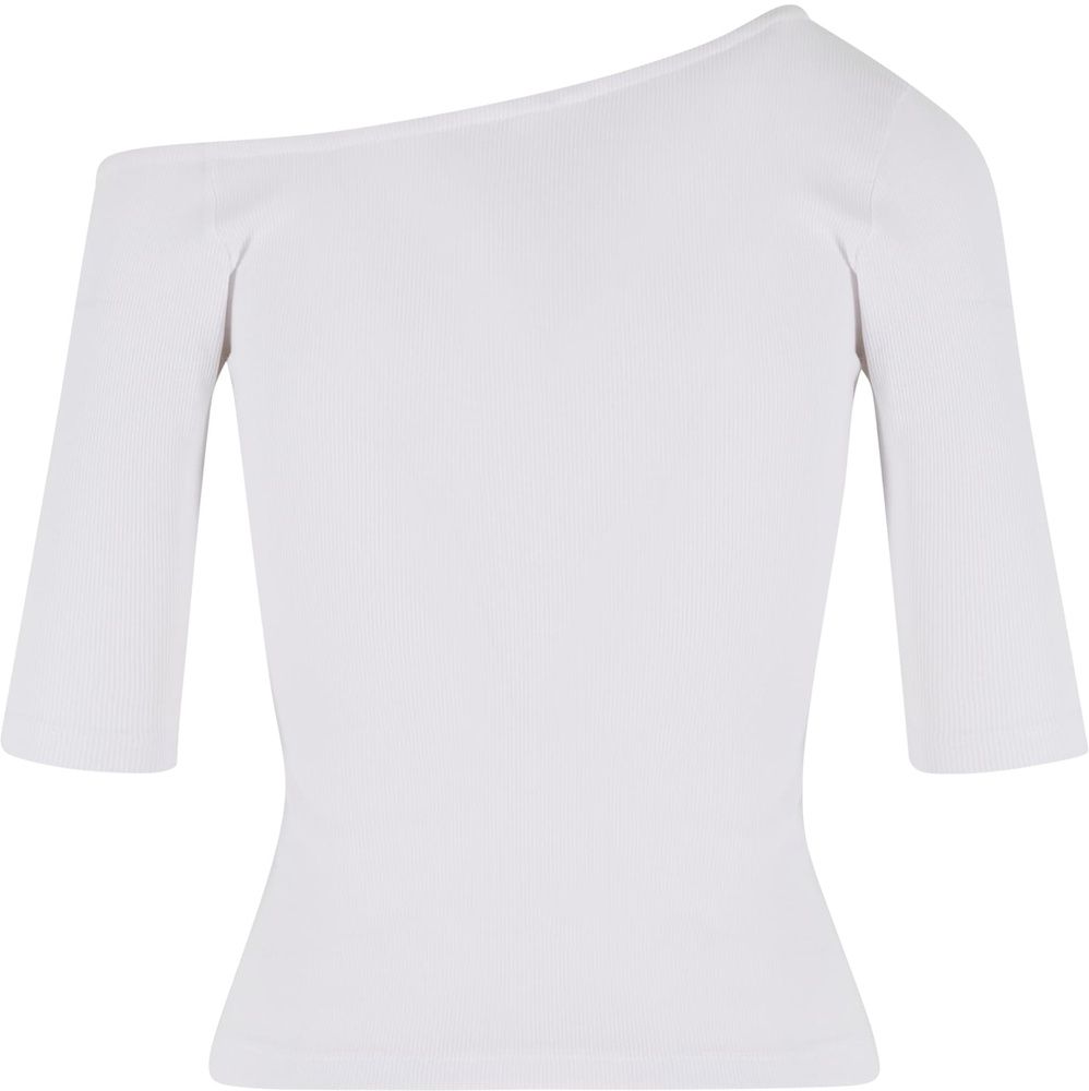 UrbanClassicsDamenLadiesOrganicAsymmetricRibTee2-PackTB7096ABlackWhite-3XL