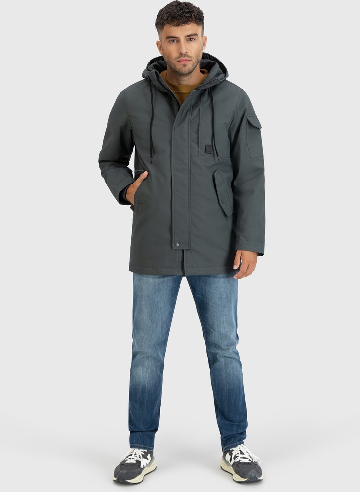 VintageIndustriesFunktionsjackeGusParkaStoneGrey-S