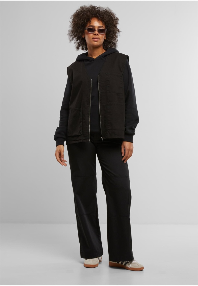 UrbanClassicsDamenLadiesOrganicLooseBrushedFleeceHoodyTB7435Black-L