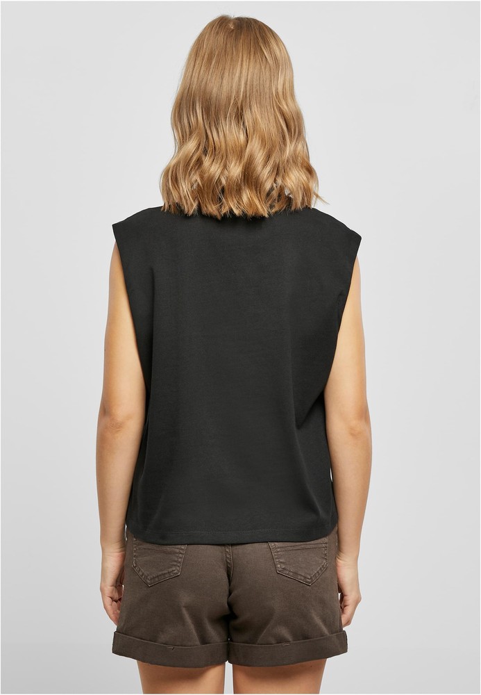 UrbanClassicsDamenShirtLadiesOrganicHeavyPleatedShoulderTopBlack