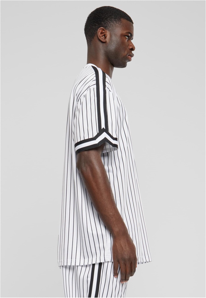 UrbanClassicsT-ShirtOversizedStripedMeshTeeTB6680WhiteBlack-3XL