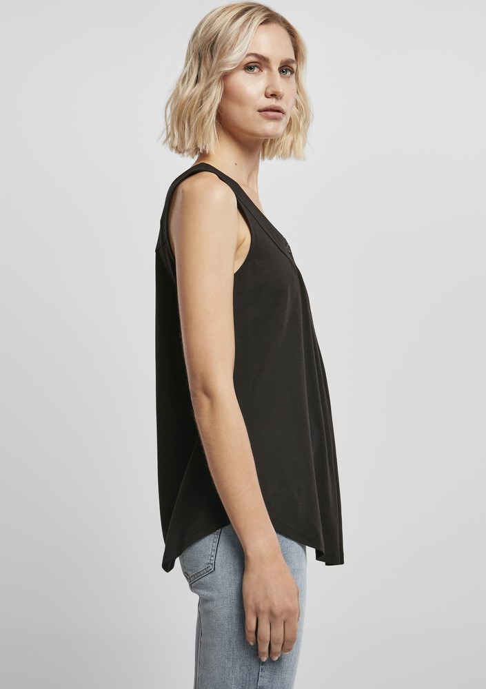 UrbanClassicsDamenLadiesViscoseButtonUpTopBlack