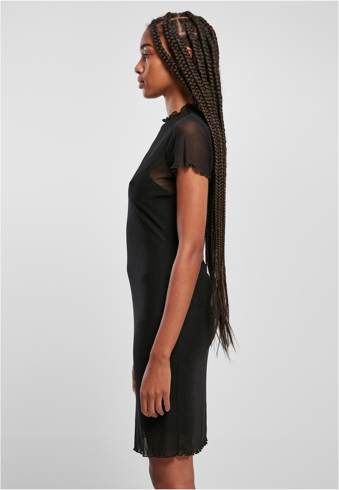 UrbanClassicsDamenKleidLadiesMeshDoubleLayerDressBlack