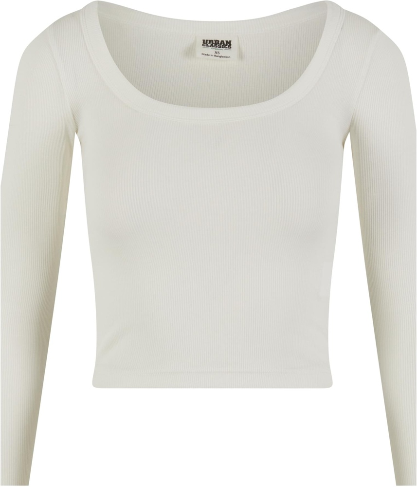 UrbanClassicsDamenLadiesOrganicRibJerseyWideNeckLongsleeveTB7147Offwhite-3XL