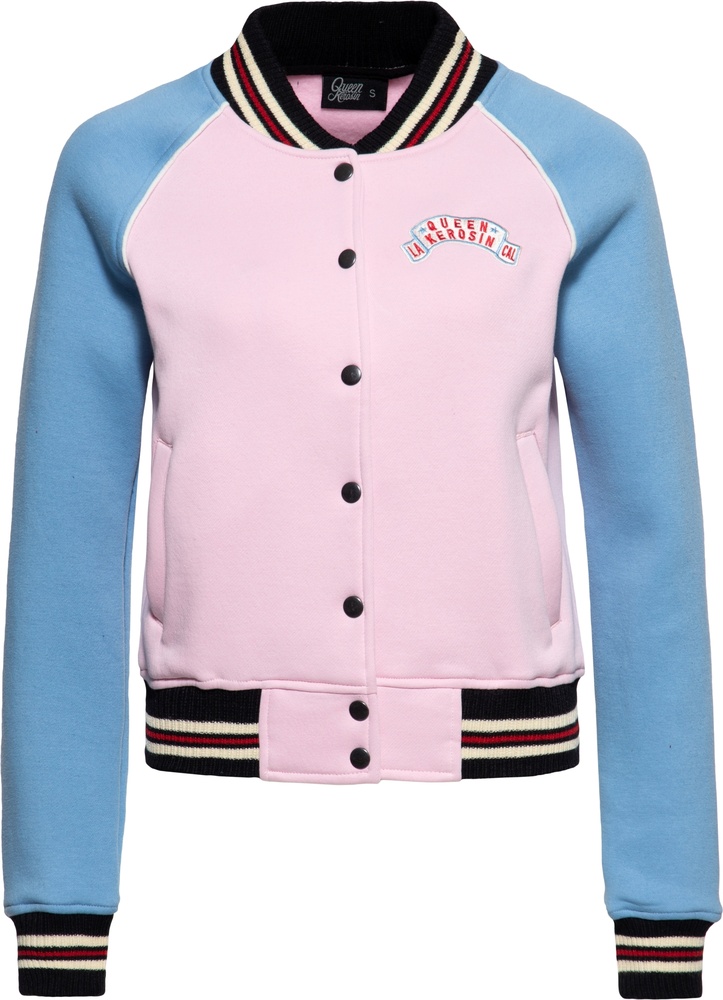 QueenKerosinDamenCollegeRaglanSweatJackeQueenOfLibertyQKU44004SoftPink-XS