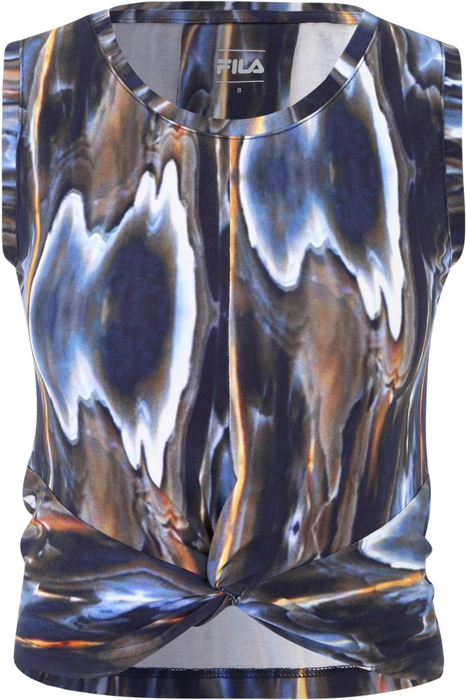 FilaDamenTopCestasAopCroppedTopBlueMeltingAOP