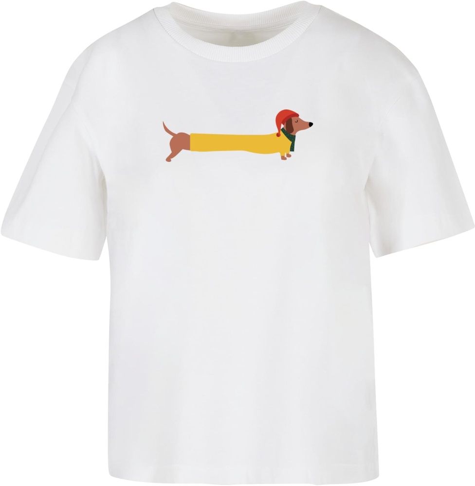 MerchcodeDamenLadiesChristmasDogTeeMP0009150