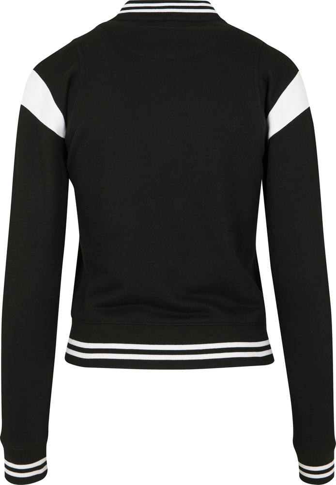 UrbanClassicsKinderJackeGirlsInsetCollegeSweatJacketBlackWhite-110116