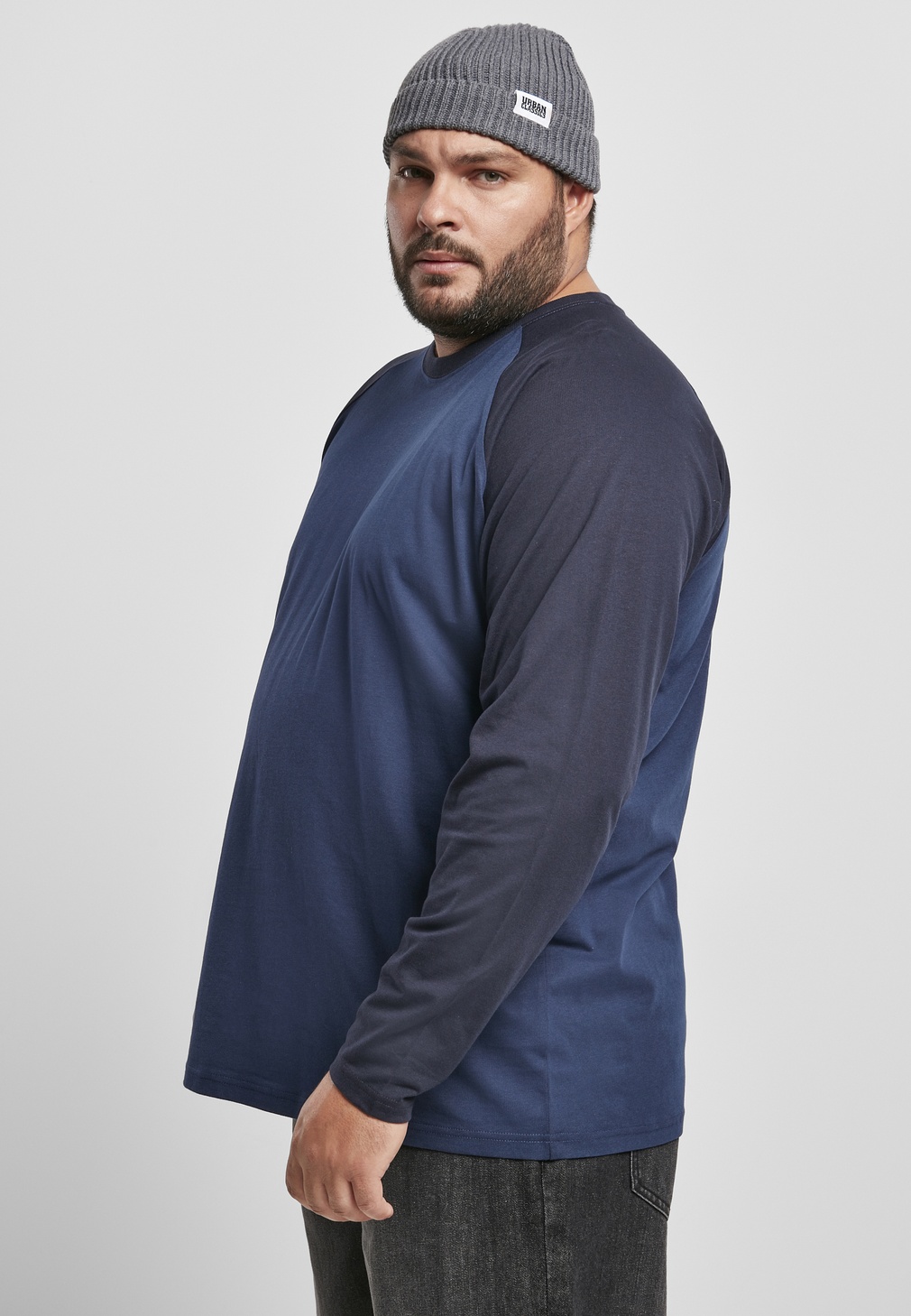 UrbanClassicsPulloverRaglanContrastLSDarkblueMidnightnavy-3XL