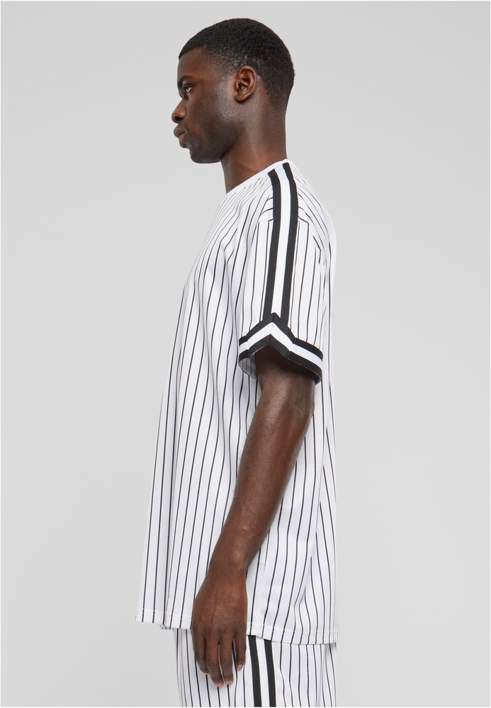 UrbanClassicsT-ShirtOversizedStripedMeshTeeTB6680WhiteBlack-3XL