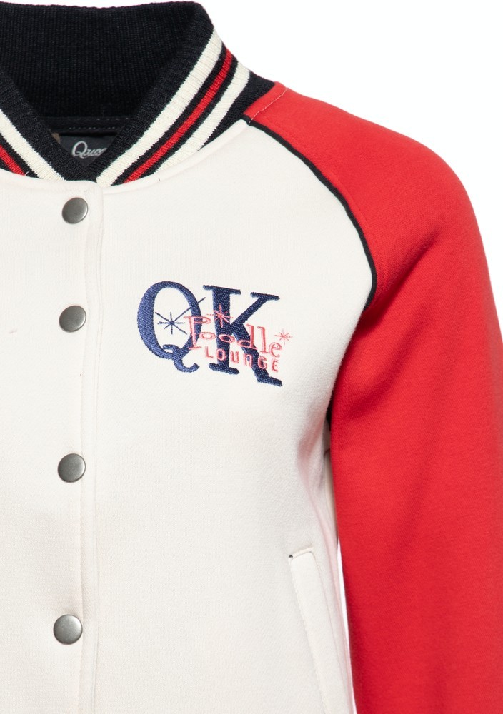 QueenKerosinDamenPoodleLoungeCollegeSweatjackeRot-3XL