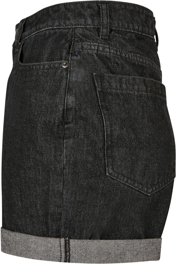 UrbanClassicsDamenLadiesHighWaistBoyfriendShortsBlackWashed-26