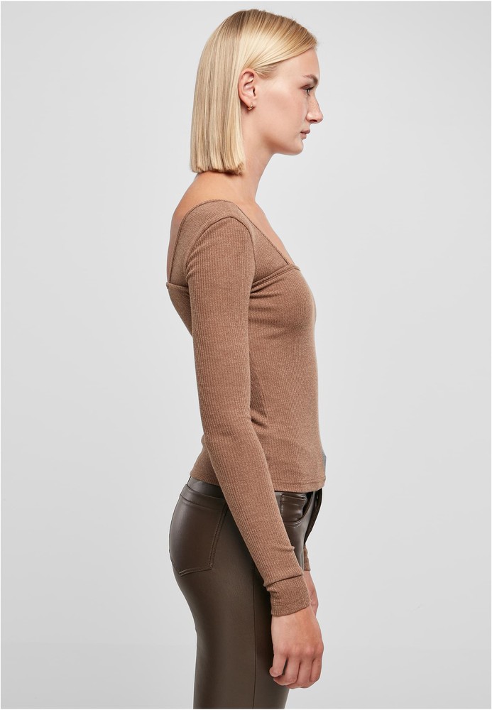 UrbanClassicsDamenLadiesRibSquaredNecklineLongsleeve