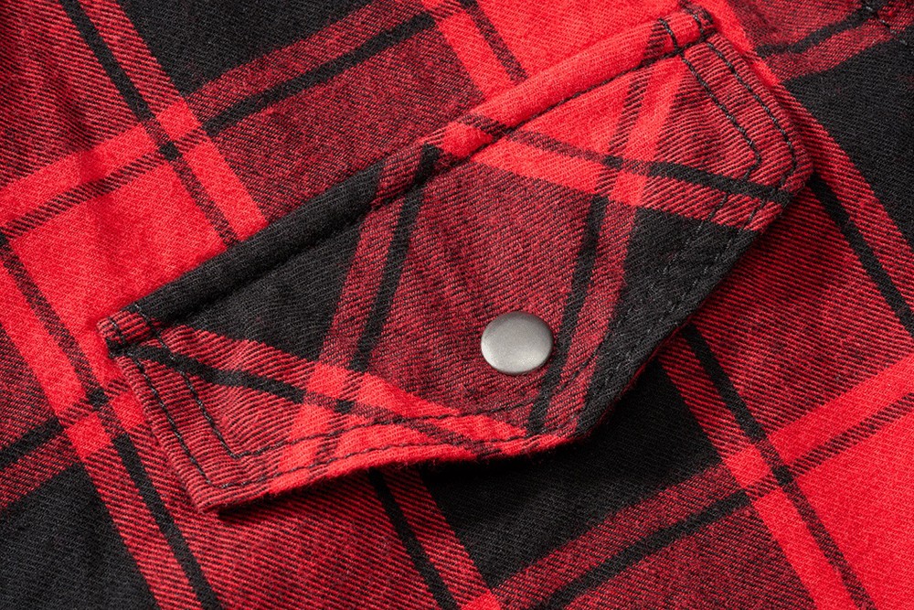 BranditMenHemdCheckshirtsleevelessRedBlack-S