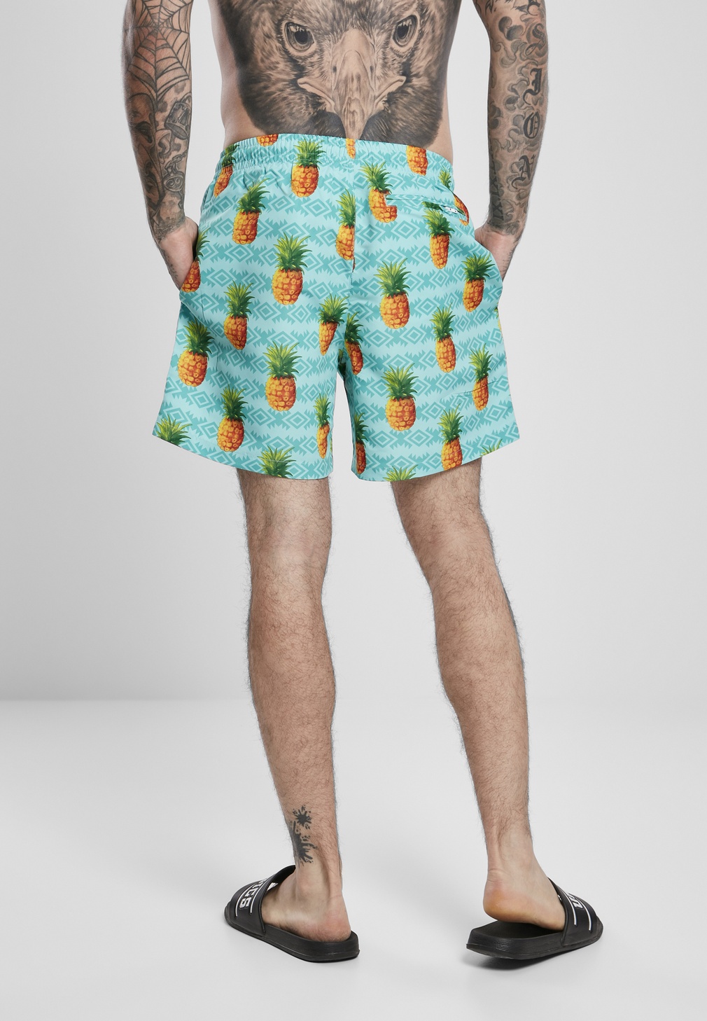 UrbanClassicsBadehosePatternSwimShortsPineappleAop-3XL