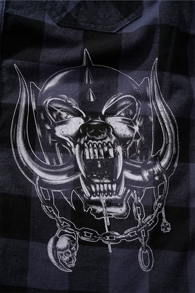 BranditMenHemdMotrheadCheckshirtBlack-Grey