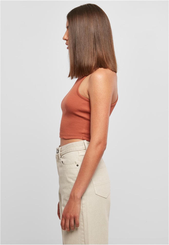 UrbanClassicsDamenLadiesCroppedRibTopTerracotta-3XL