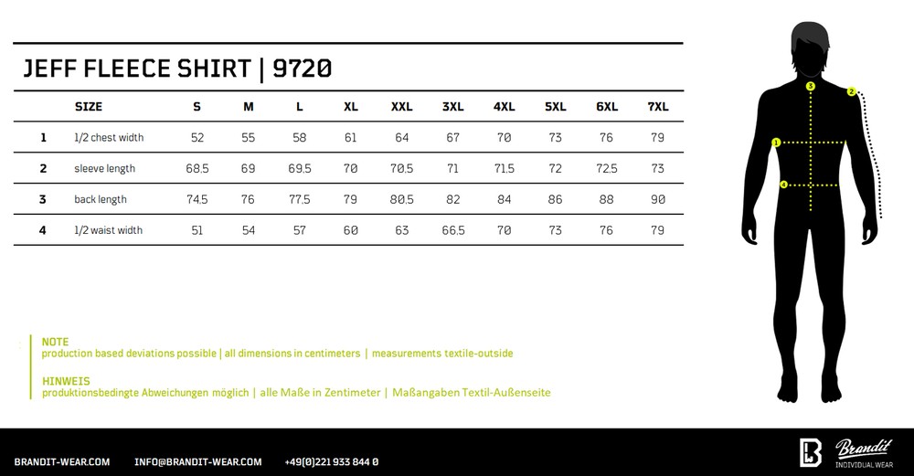 BranditHerrenHemdJeffFleeceShirtLongSleeveBlackGrey-S