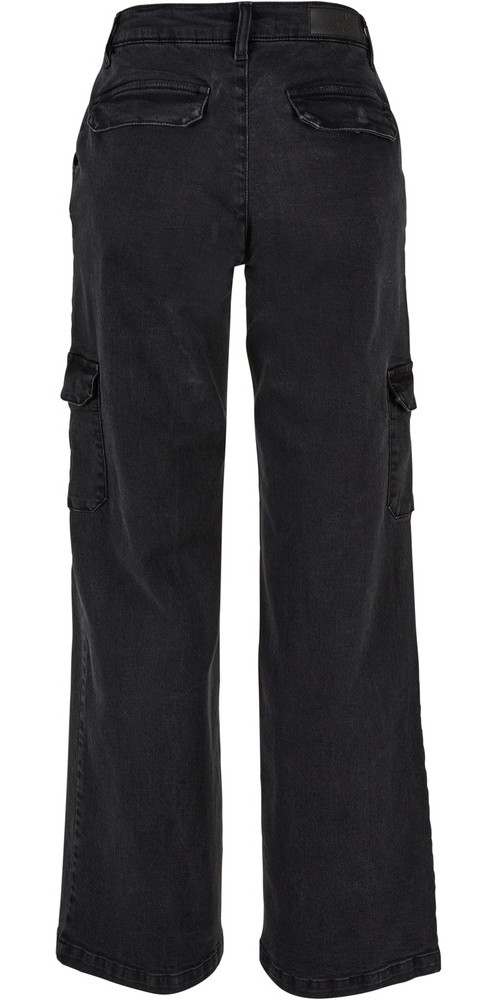 UrbanClassicsDamenHoseLadiesHighWaistStraightDenimCargoPants