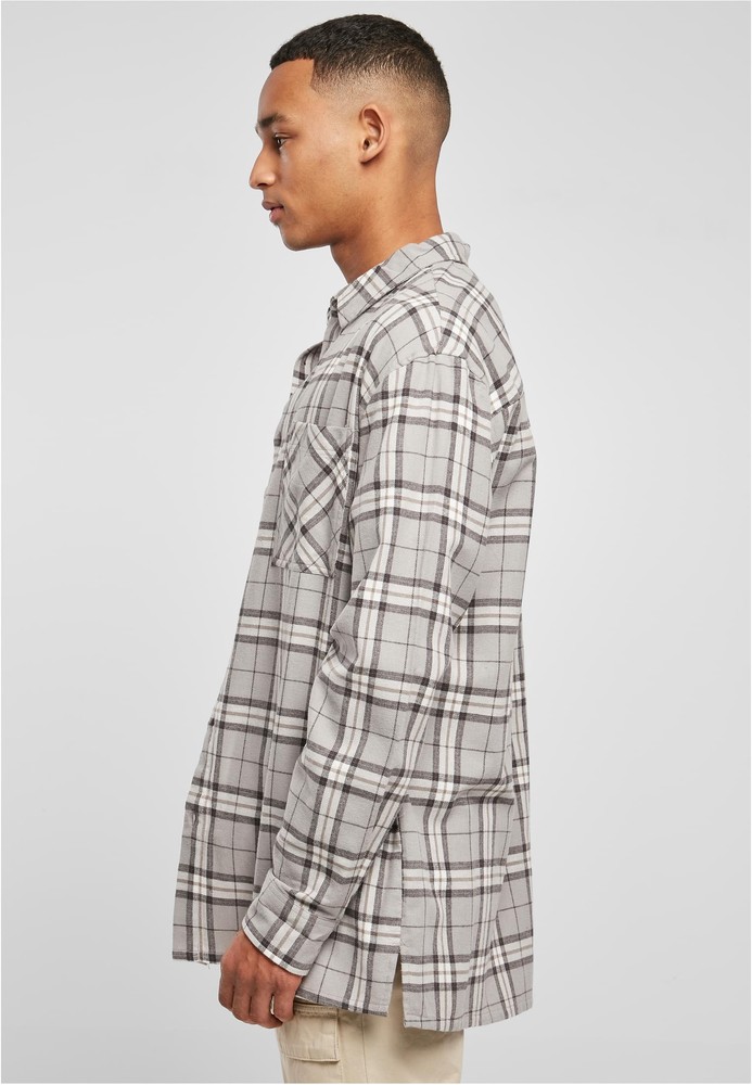 UrbanClassicsHemdLongOversizedGreyCheckShirtGreyBlack