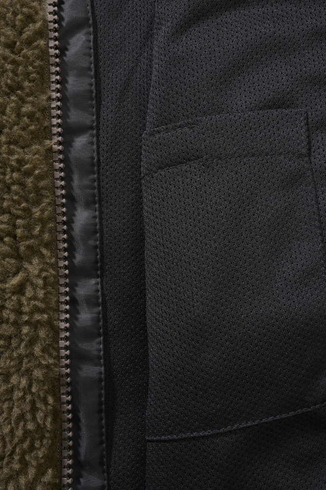 BranditKinderJackeKidsTeddyfleecejacketHoodOlive