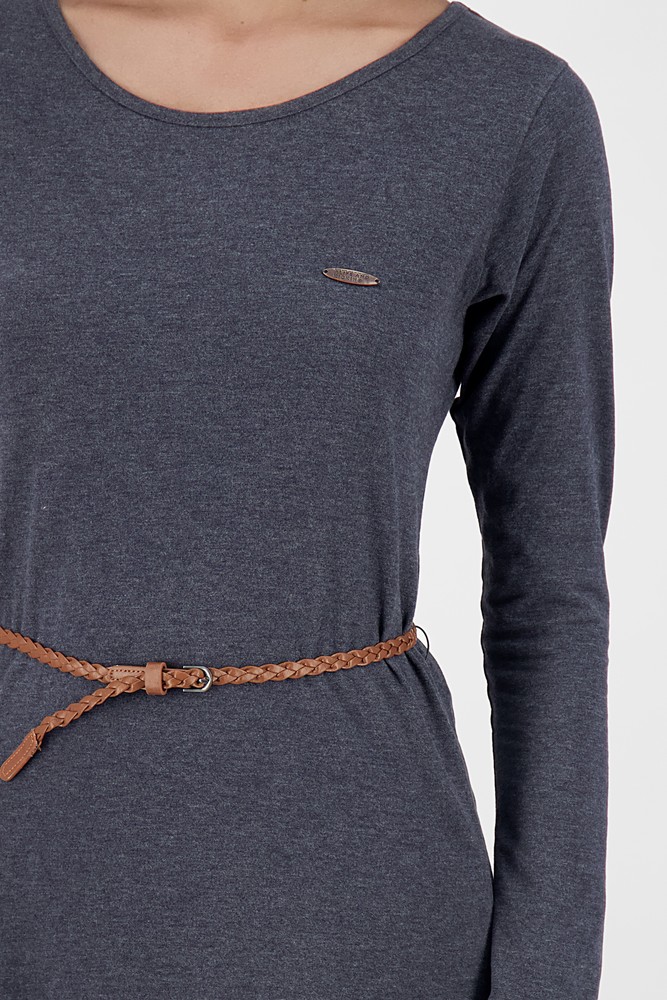 AlifeKickinDamenSommerkleidEllinAKALongsleeveDressMarineMelange-2XL