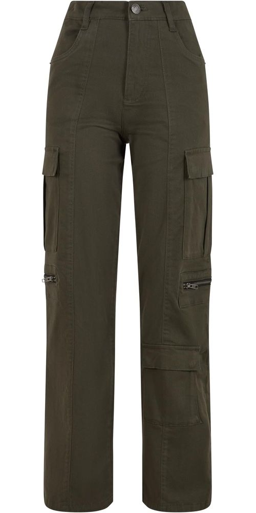 UrbanClassicsDamenLadiesLooseUtilityStretchTwillPantsTB6924Blackolive-26