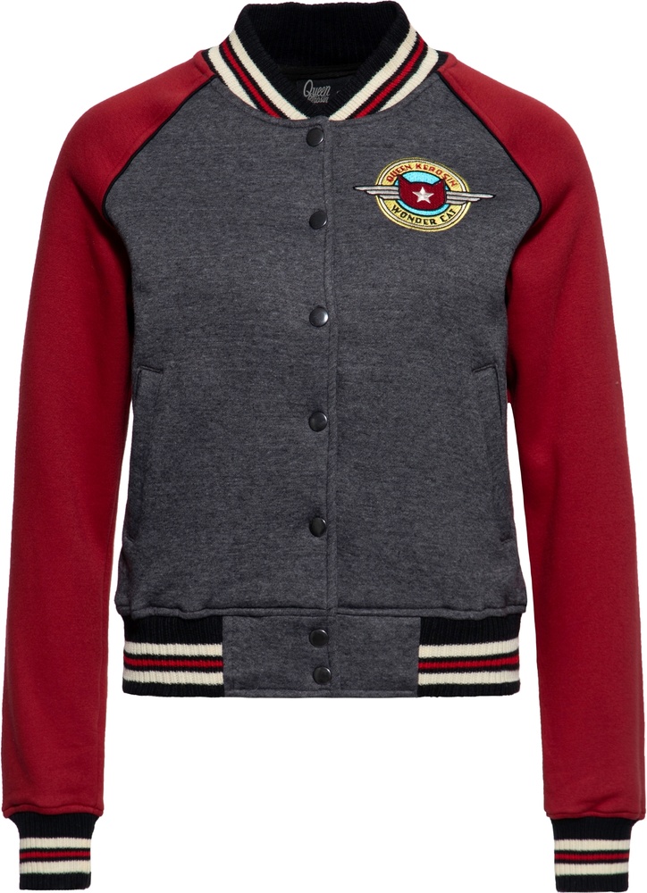 QueenKerosinDamenCollegeSweatJacketWonderCatQKI34003