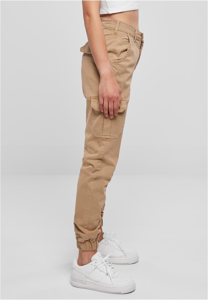 UrbanClassicsDamenHoseLadiesHighWaistCargoPantsUnionbeige-26
