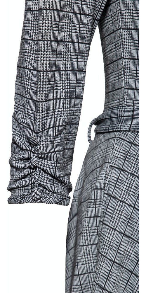 QueenKerosinDamenSwingkleidinKaro-OptikGrau