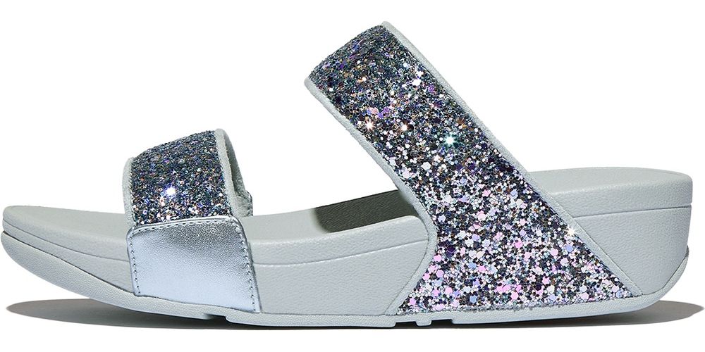 FitFlopDamenSandalenLuluMulti-TonalGlitterSlidesJE5QuietBlue-36