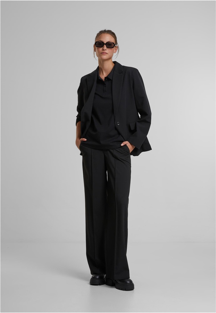 UrbanClassicsDamenLadiesSoronaPoloTeeTB7171Black-3XL